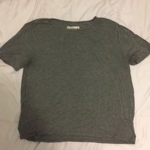 Gray A&F slightly cropped tee